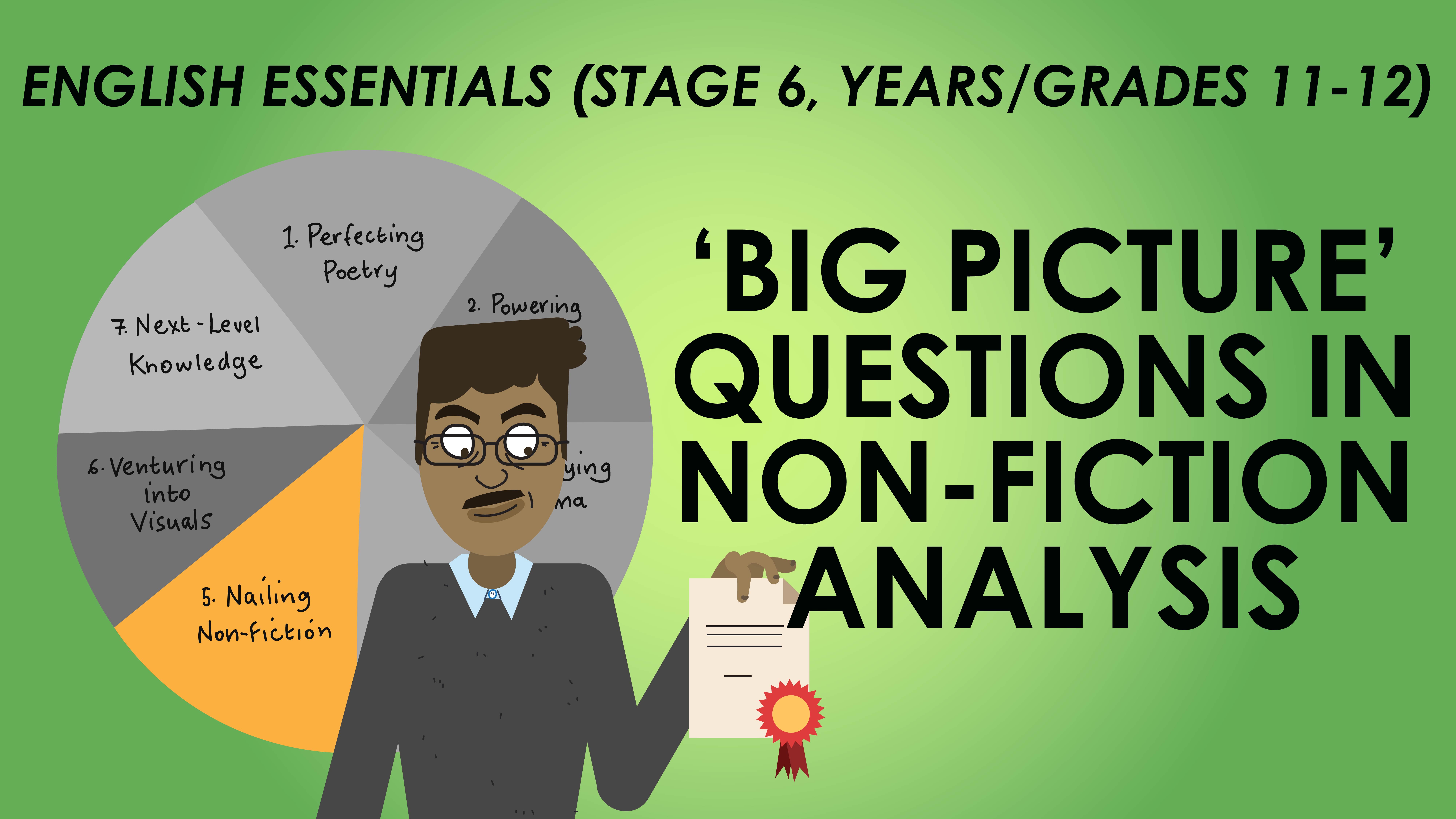 English Essentials - Nailing Non-Fiction – 'Big Picture' Questions in Non-fiction Analysis (Stage 6, Years/Grades 11-12)